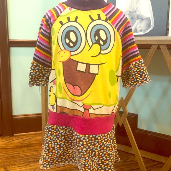 SpongeBob Girls Custom Handmade recycle Dress - Picture 1 of 5
